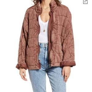FREE PEOPLE
Dolman Sleeve Quilted Jacket In Cherry Cola